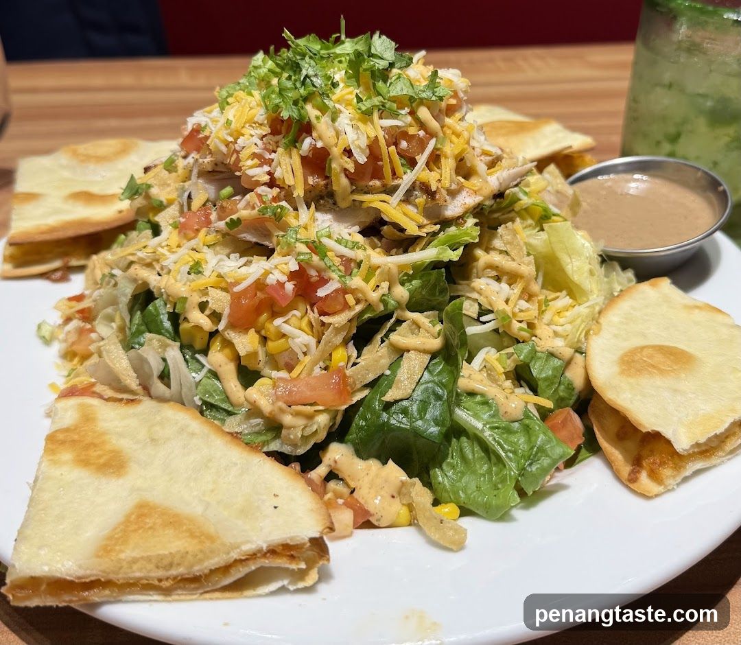 Taco Salad with Quesadilla Pieces
