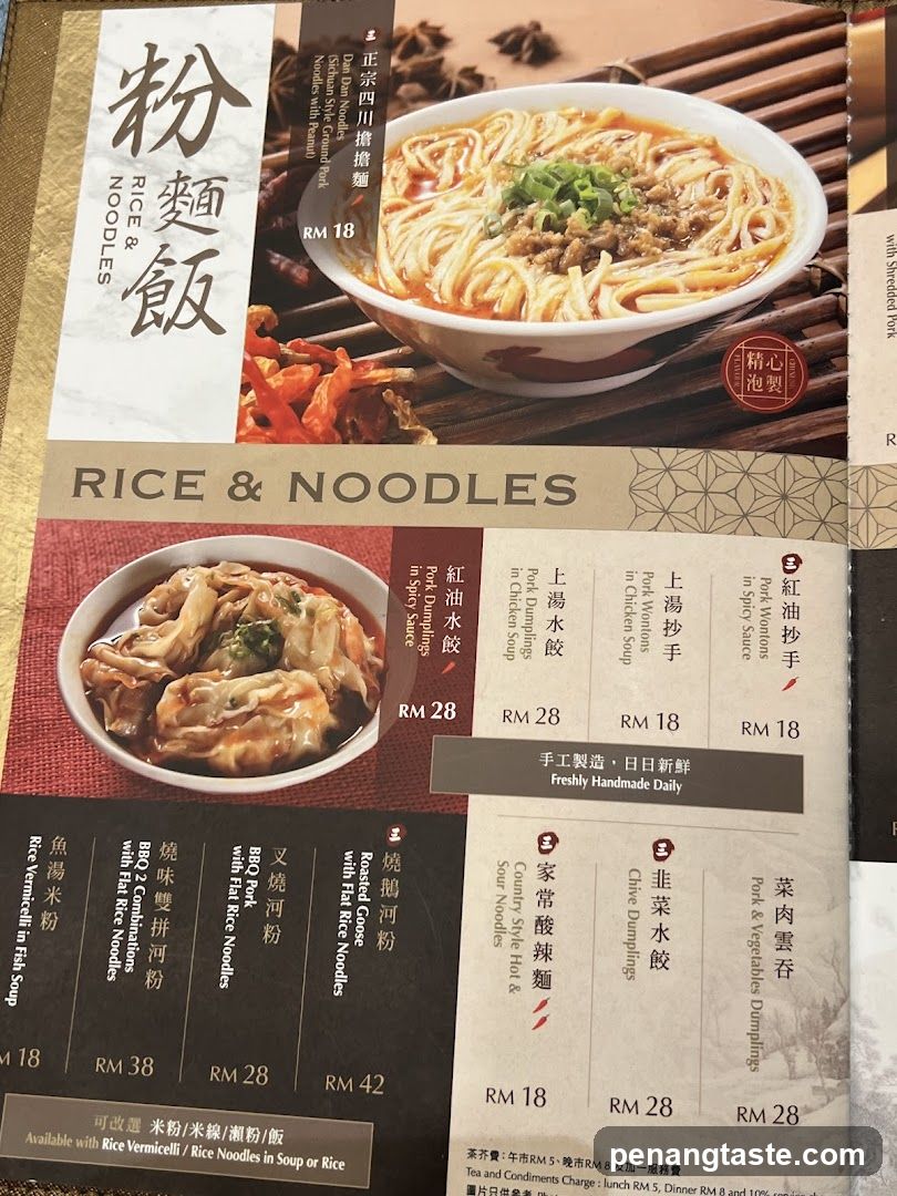 Rice & Noodles Menu