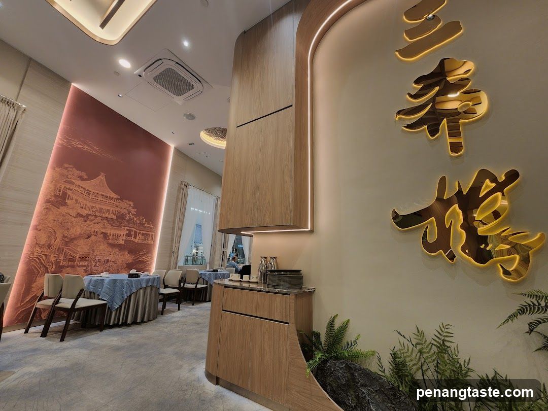 Restaurant Interior with Decorative Wall Art and Signage