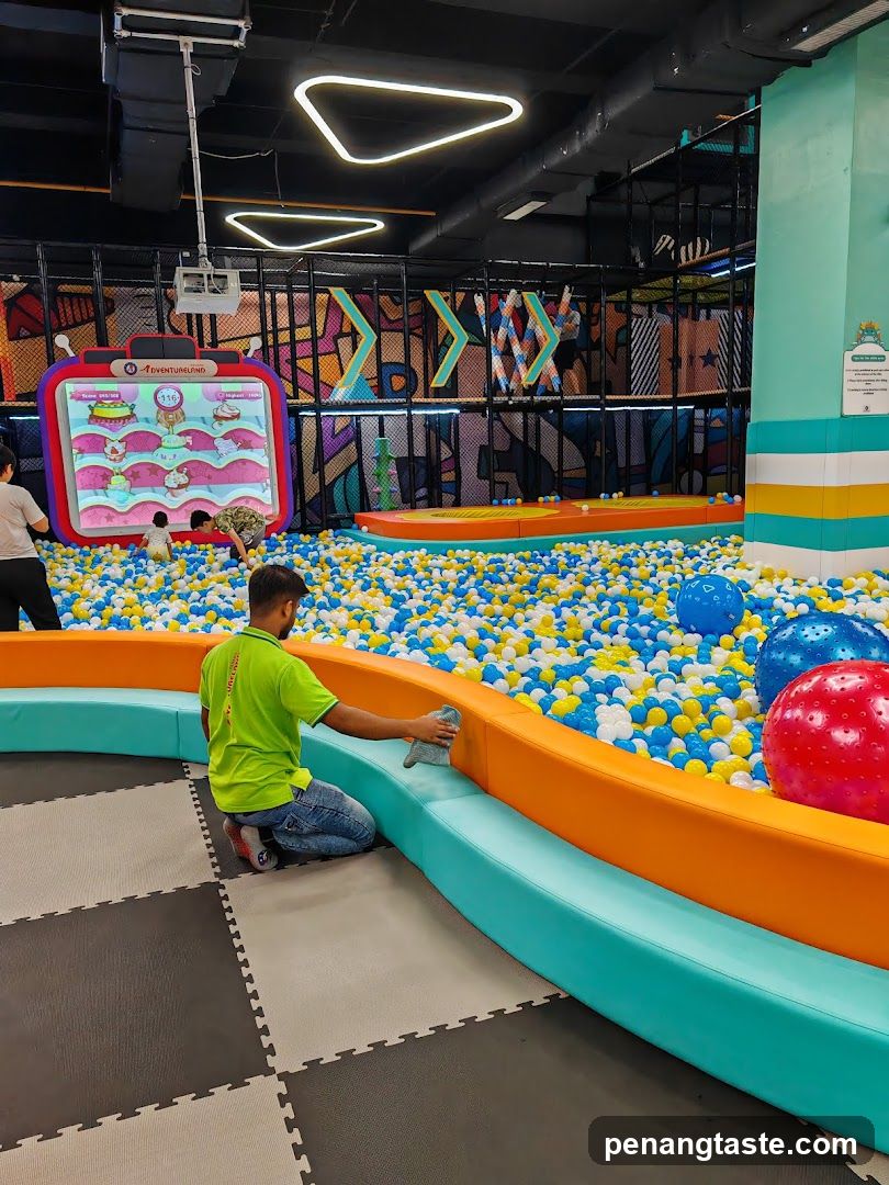 Indoor Play Area with Ball Pit and Interactive Screen