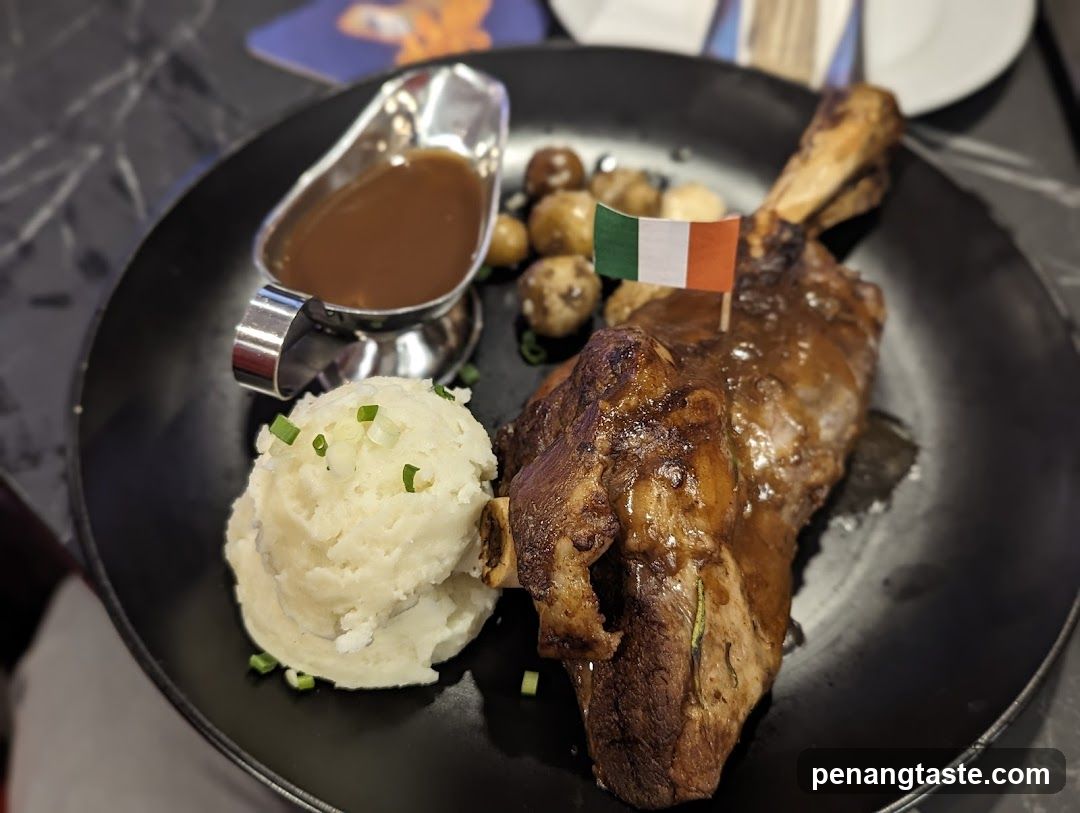 Irish Lamb Shank with Mashed Potatoes and Mushrooms