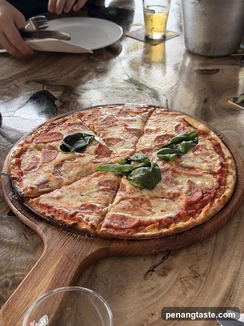 Pizza on Wooden Board