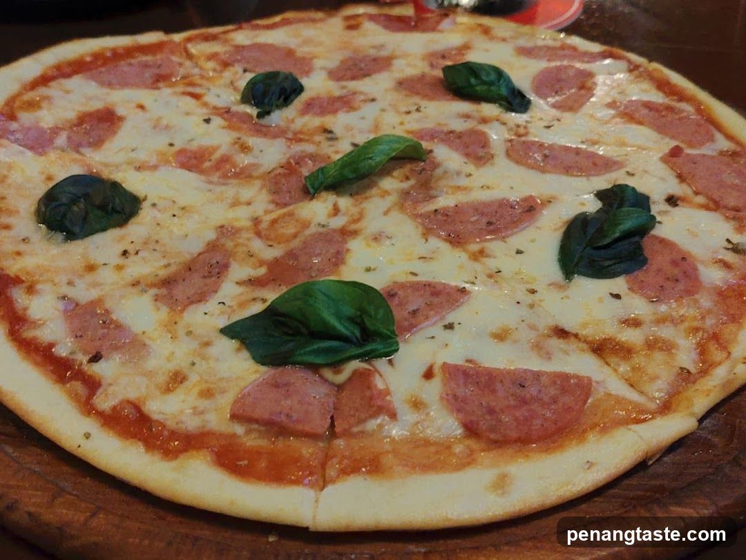 Pepperoni and Basil Pizza