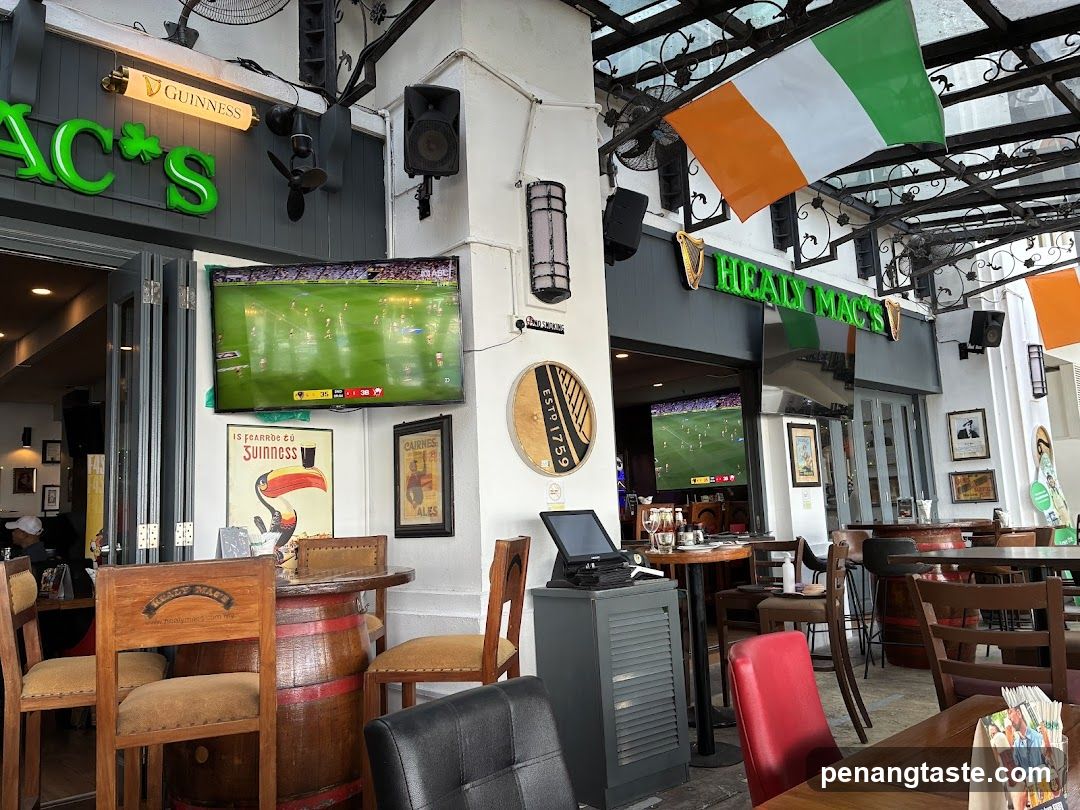 Pub Interior with Irish Flag and TV