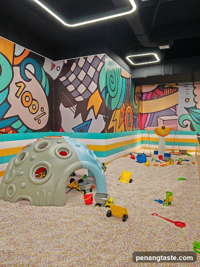Playroom Interior with Colorful Wall Art and Toys