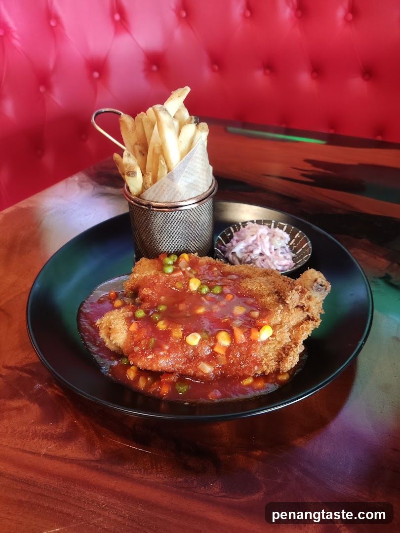 Fried Chicken with Sauce and Fries