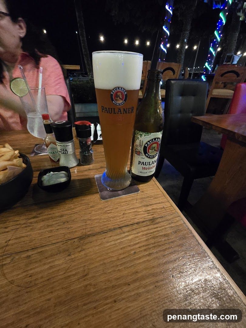 Paulaner Beer at Outdoor Restaurant