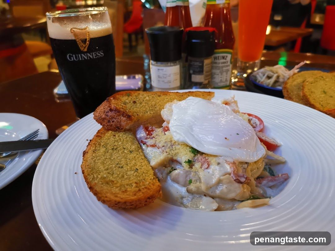 Guinness and Poached Egg Dish