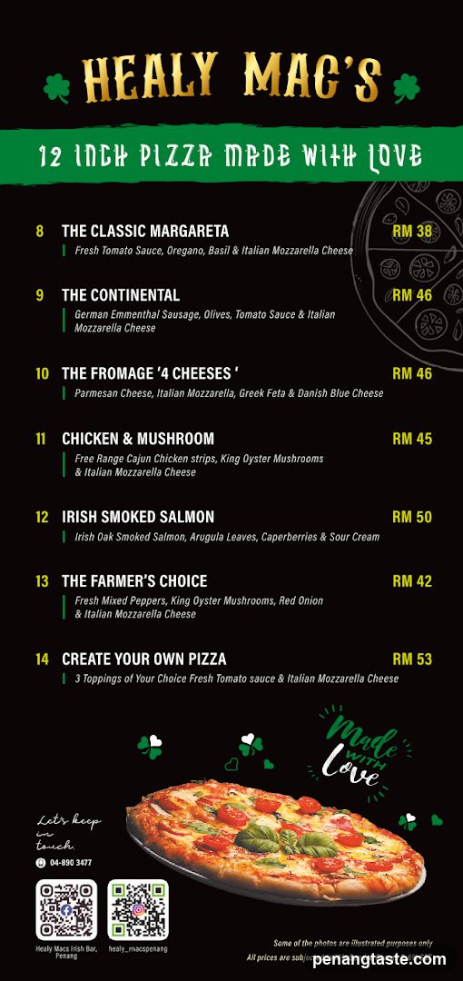 Healy Mac's Menu