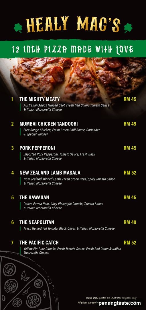 Healy Mac's Menu