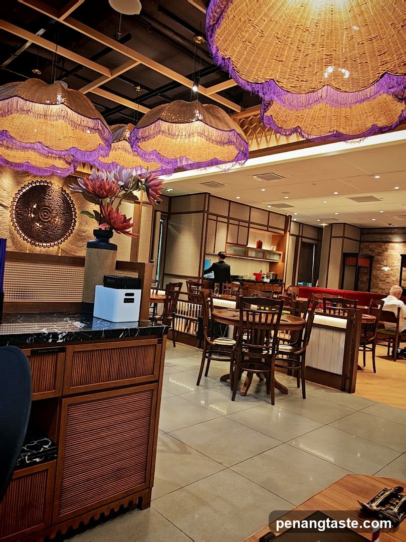 Restaurant Interior with Decorative Lighting