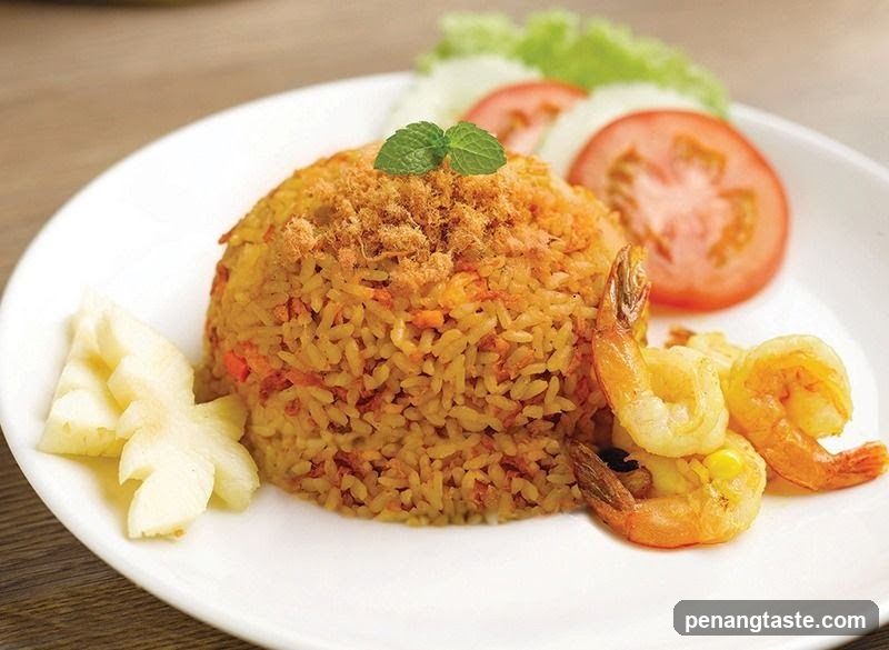 Fried Rice with Shrimp and Garnishes