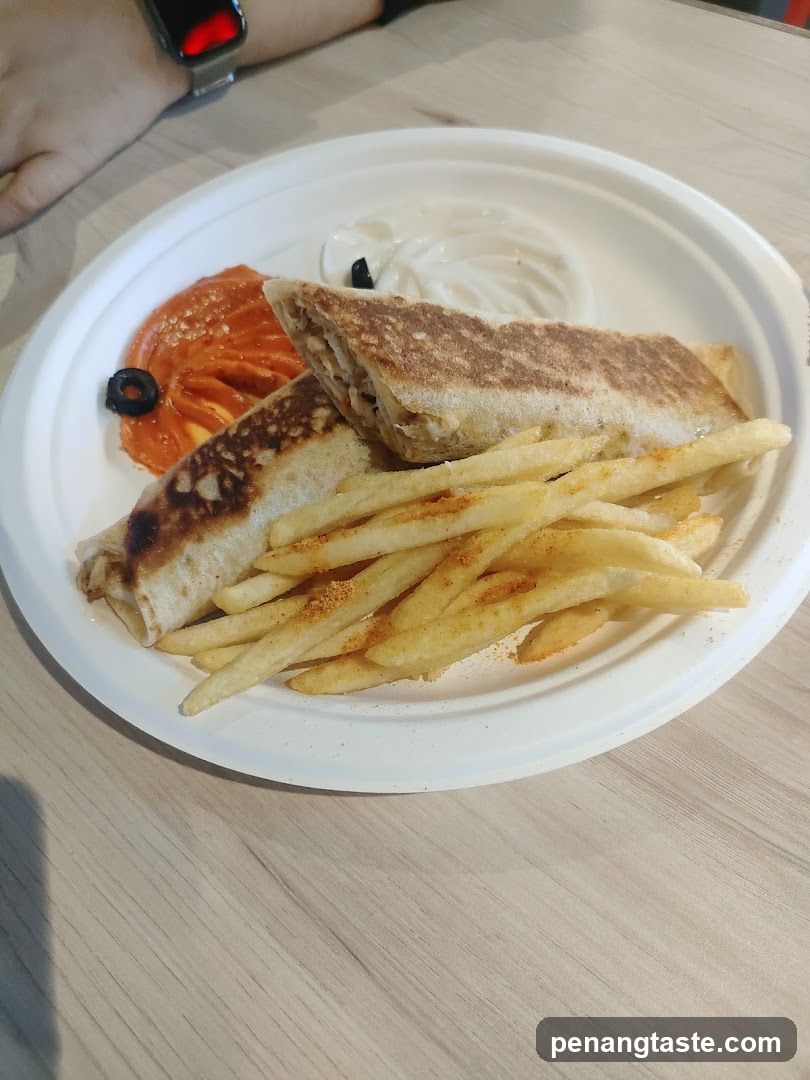 Plate of Food with Wrap and Fries
