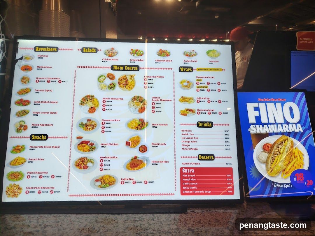 Shawarma Restaurant Menu Board