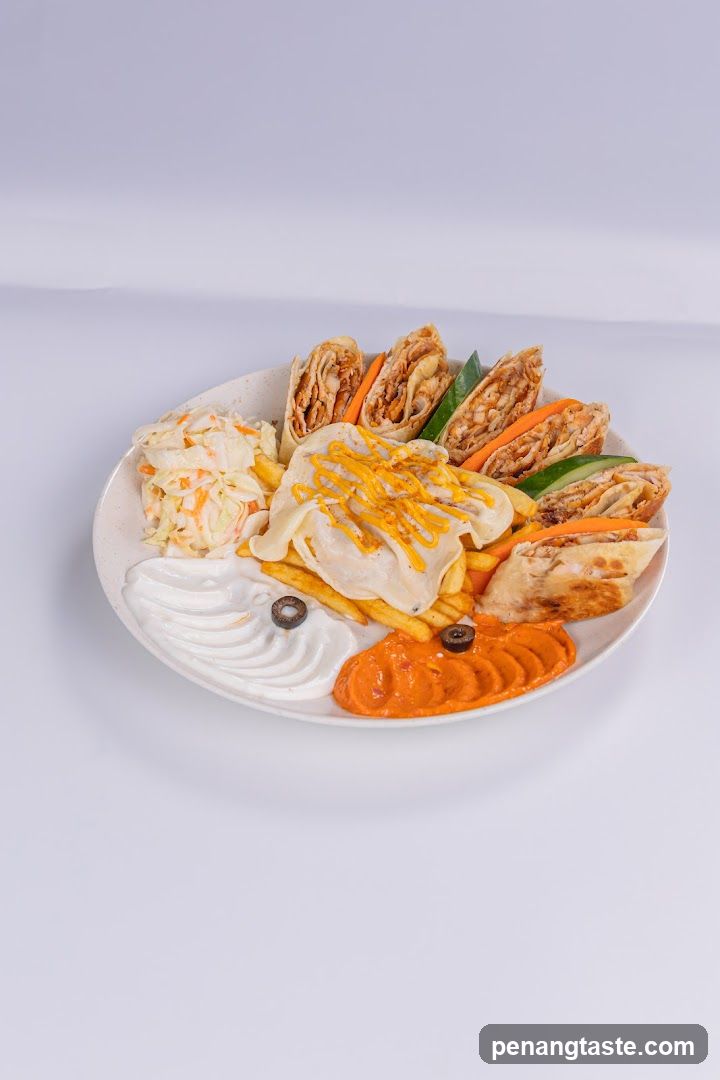 Food Plate with Wraps and Sides