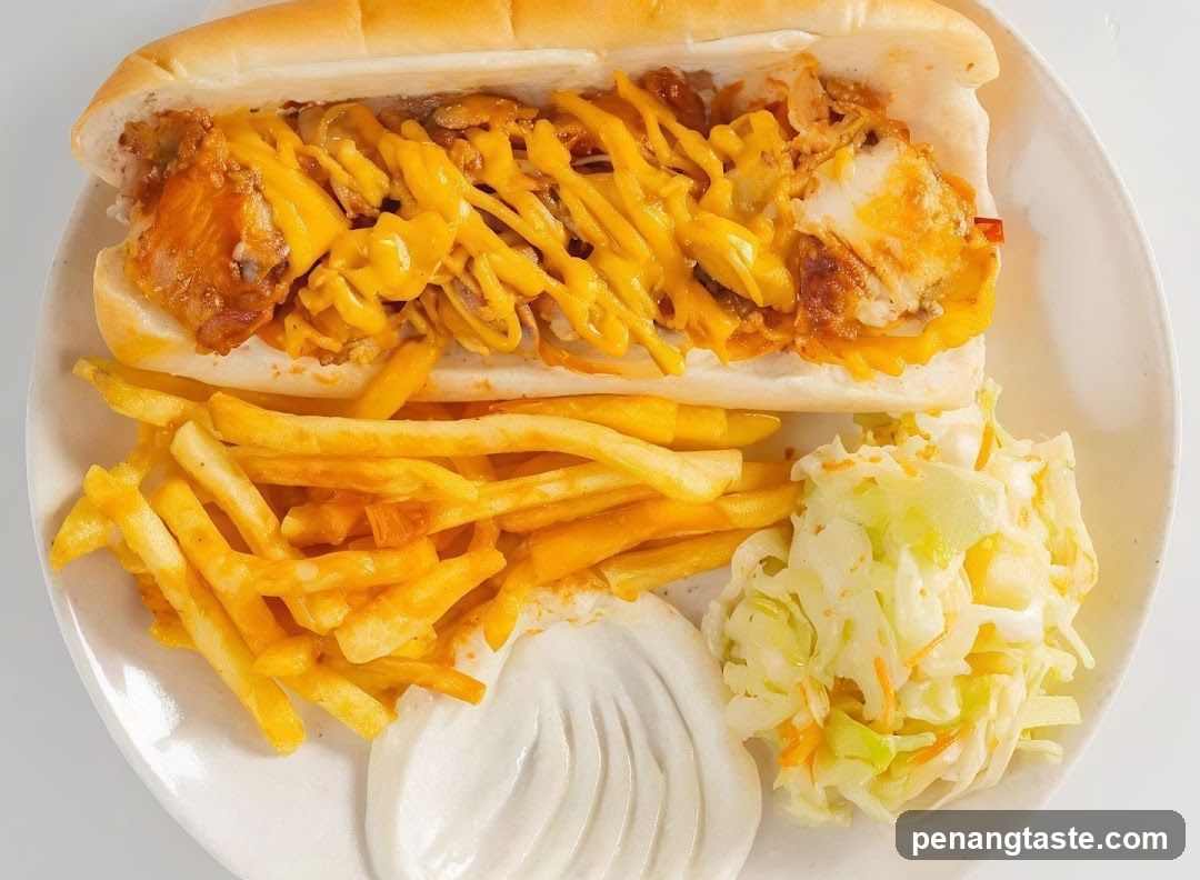 Loaded Chicken Sandwich with Fries and Coleslaw