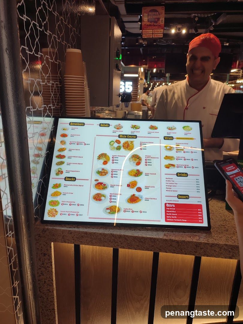 Restaurant Interior with Menu Display