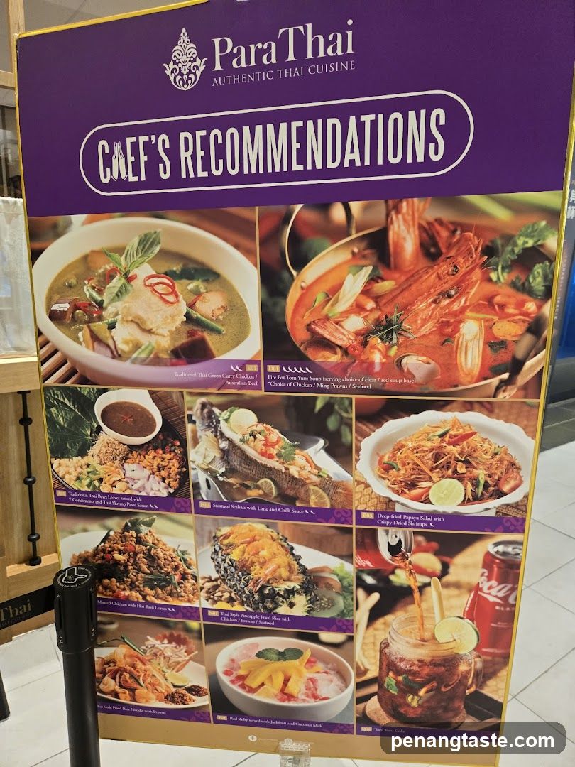 Chef's Recommendations Board