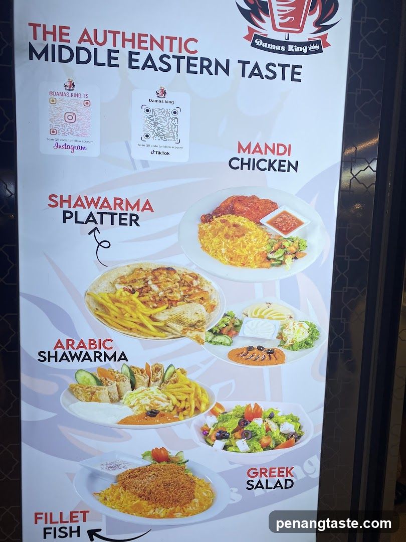 Damas King Menu Display