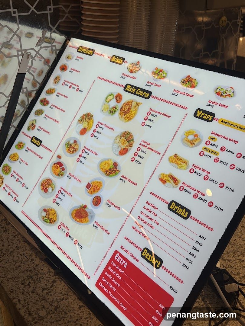 Shawarma Menu Board