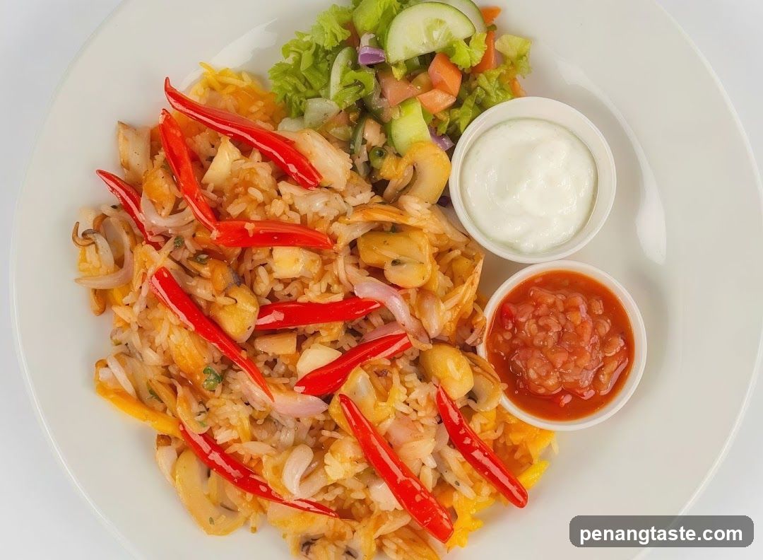 Fried Rice with Chili and Salad