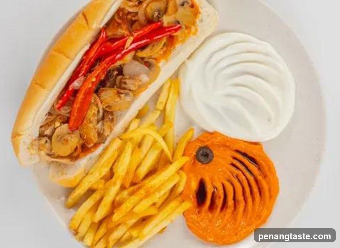 Food Plate with Sandwich, Fries and Sauces