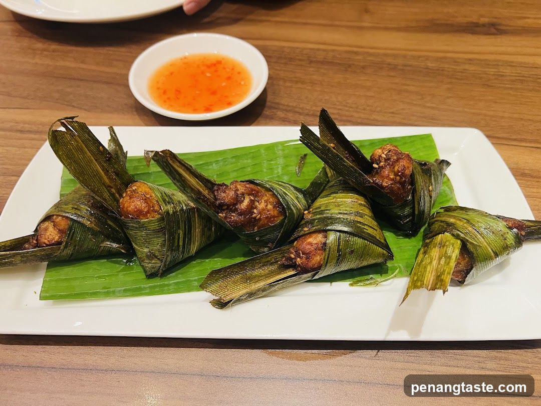 Grilled Chicken Wrapped in Banana Leaves