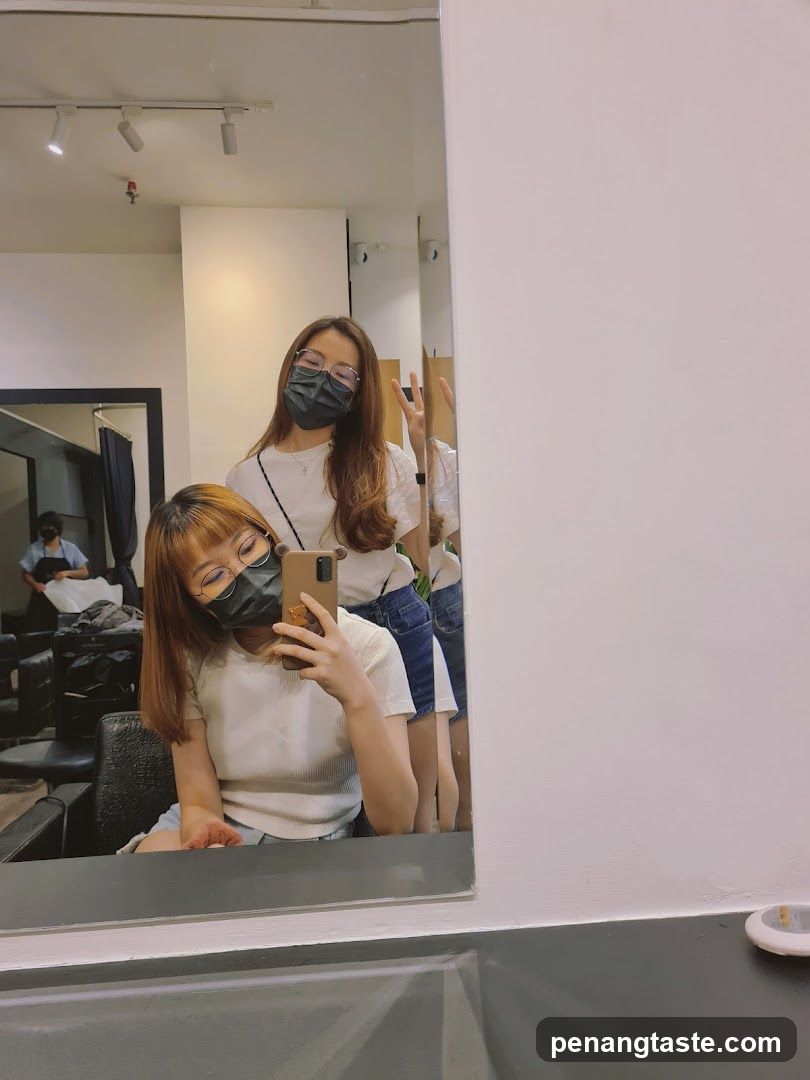 Hair Salon Interior Mirror Selfie
