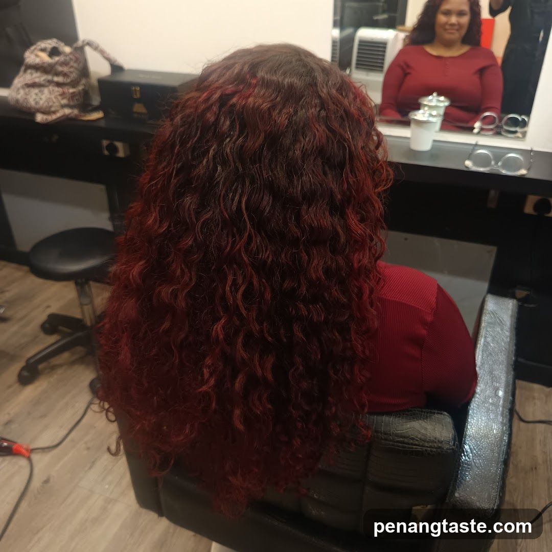 Salon Interior with Curly Hair Styling