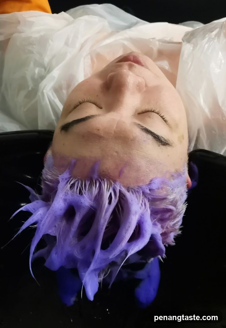 Purple Hair Dye Application