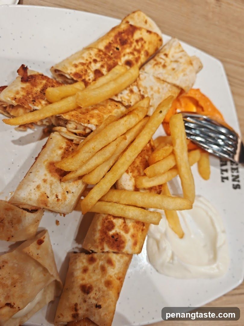 Plate of Wraps and Fries