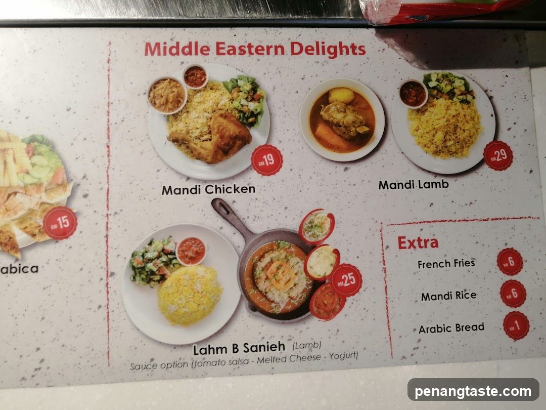Middle Eastern Delights Menu