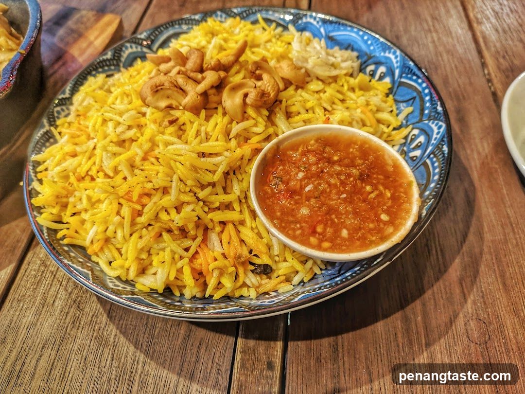 Rice Dish with Cashews and Sauce