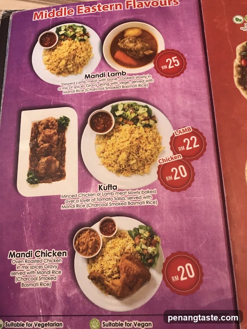 Middle Eastern Flavours Menu Page