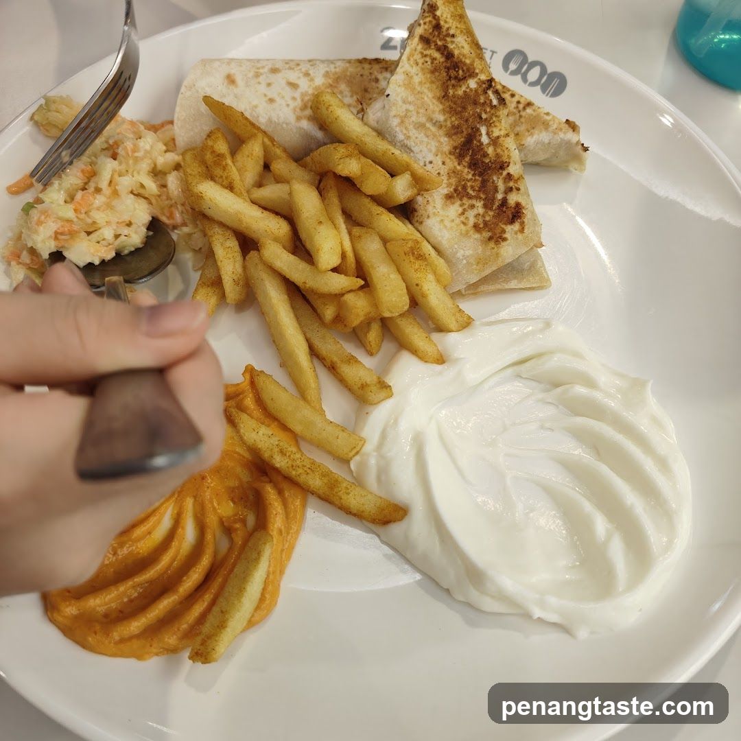 Plate of Food with Fries and Wrap