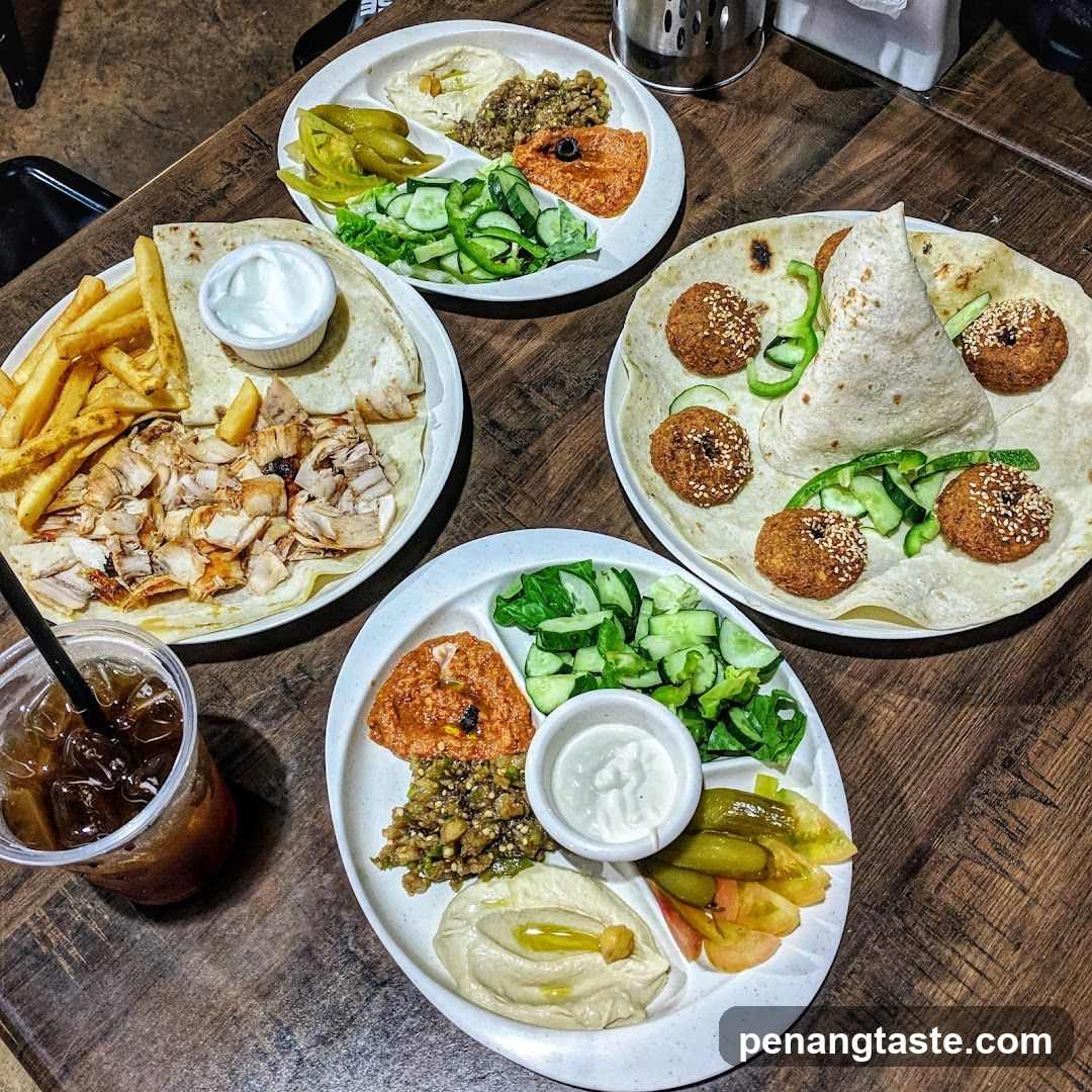 Plates of Middle Eastern Food