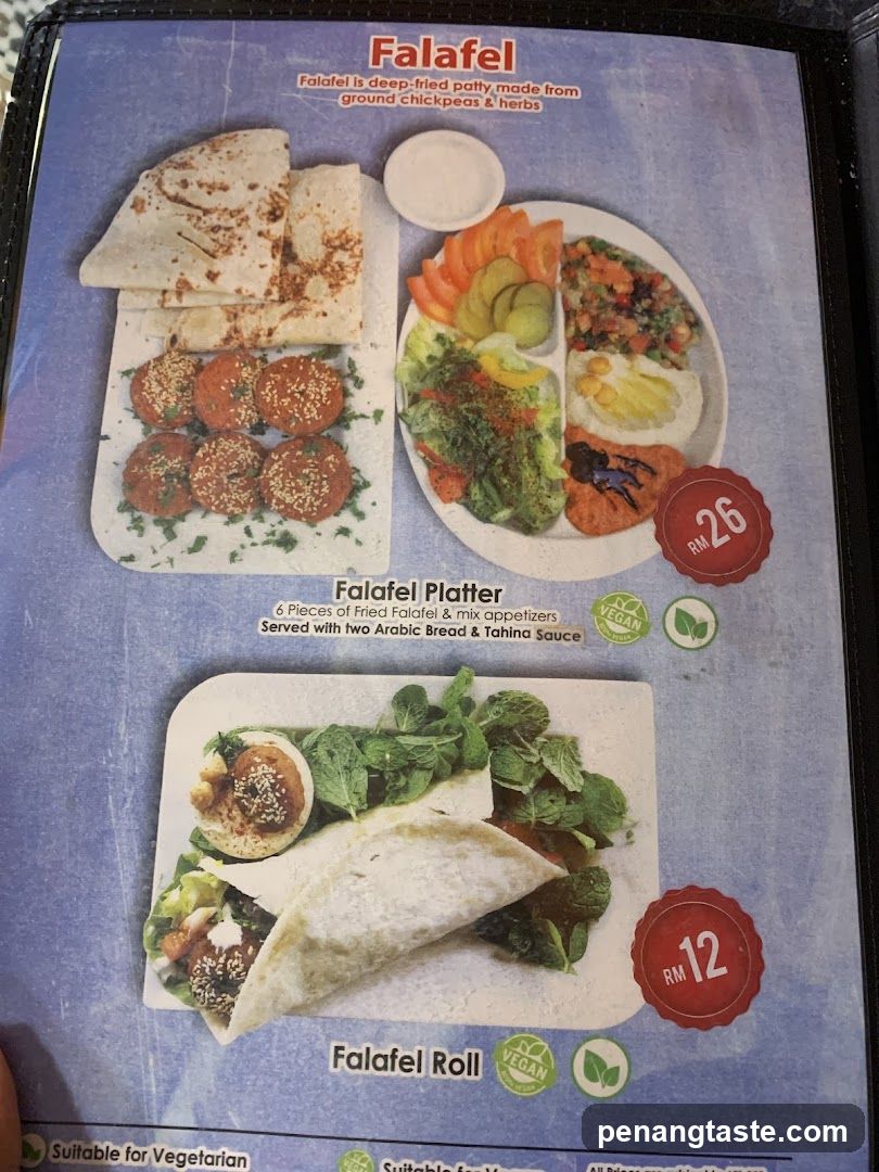 Falafel Menu Page