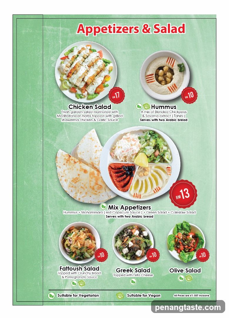 Appetizers & Salad Menu