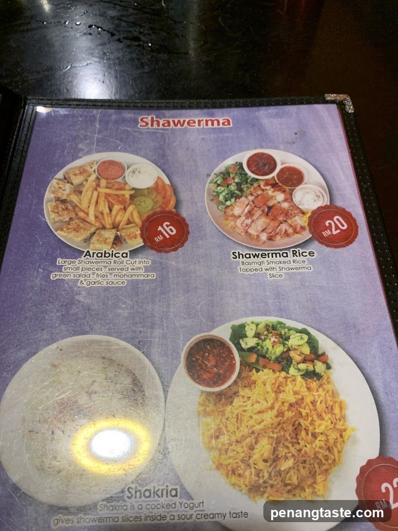 Shawerma Menu Page