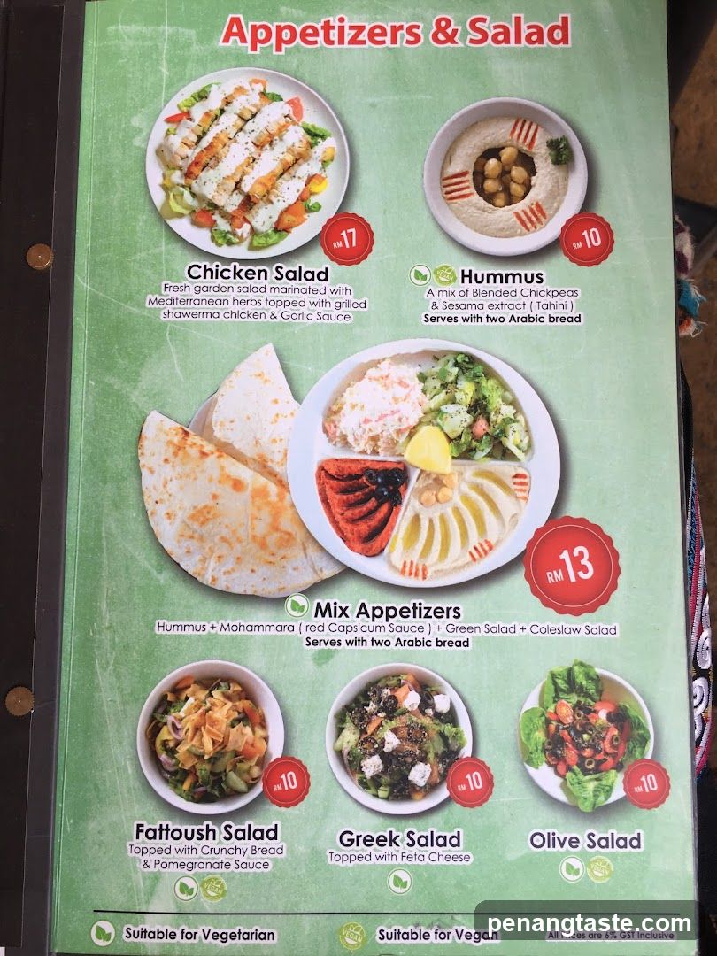 Appetizers & Salad Menu