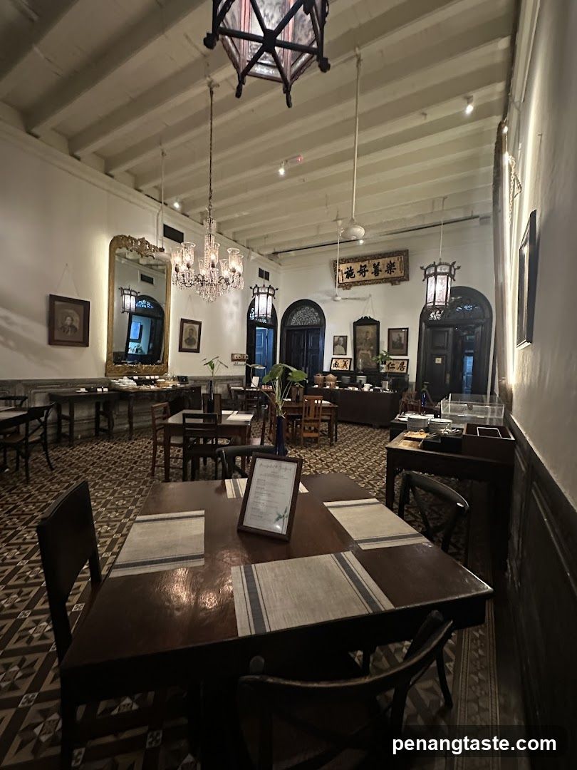 Interior of a traditional-style dining space