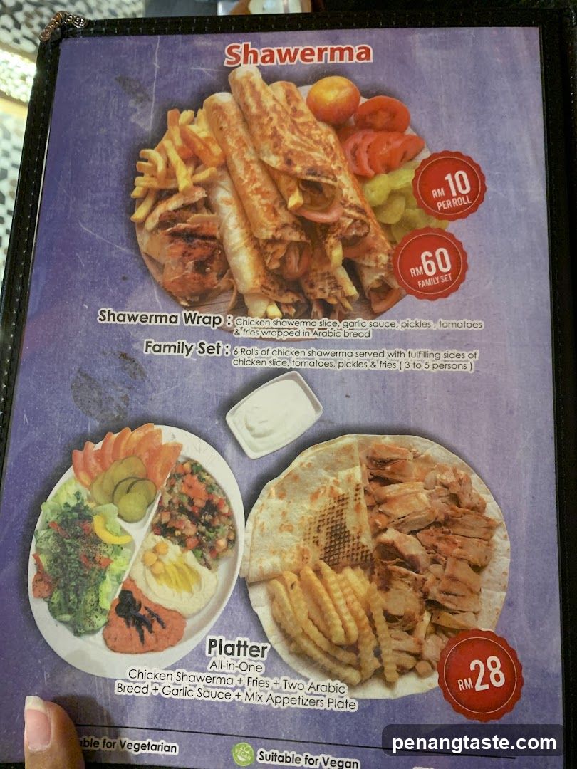 Shawerma Menu Page