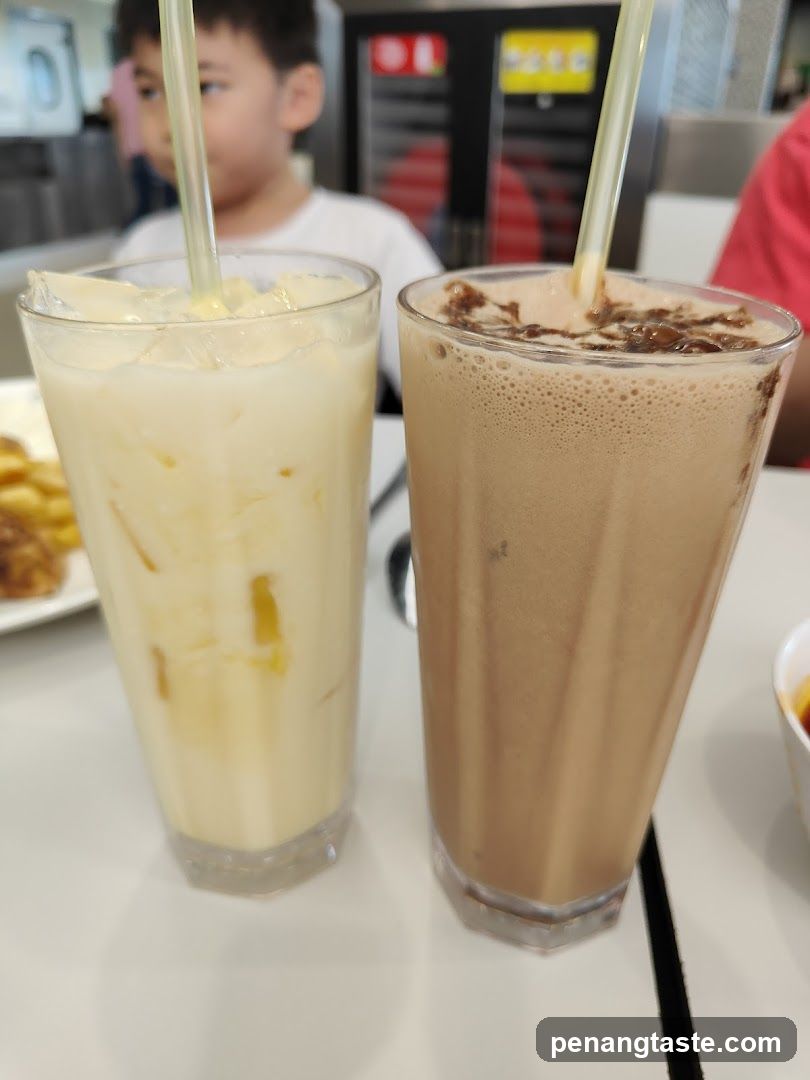 Two iced beverages on a table
