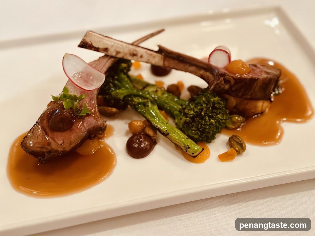Lamb Rack with Broccoli and Sauce