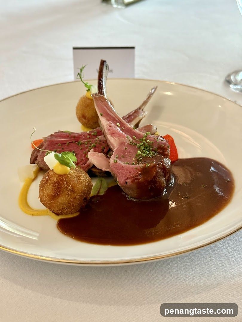 Lamb Chop with Sauce and Croquettes