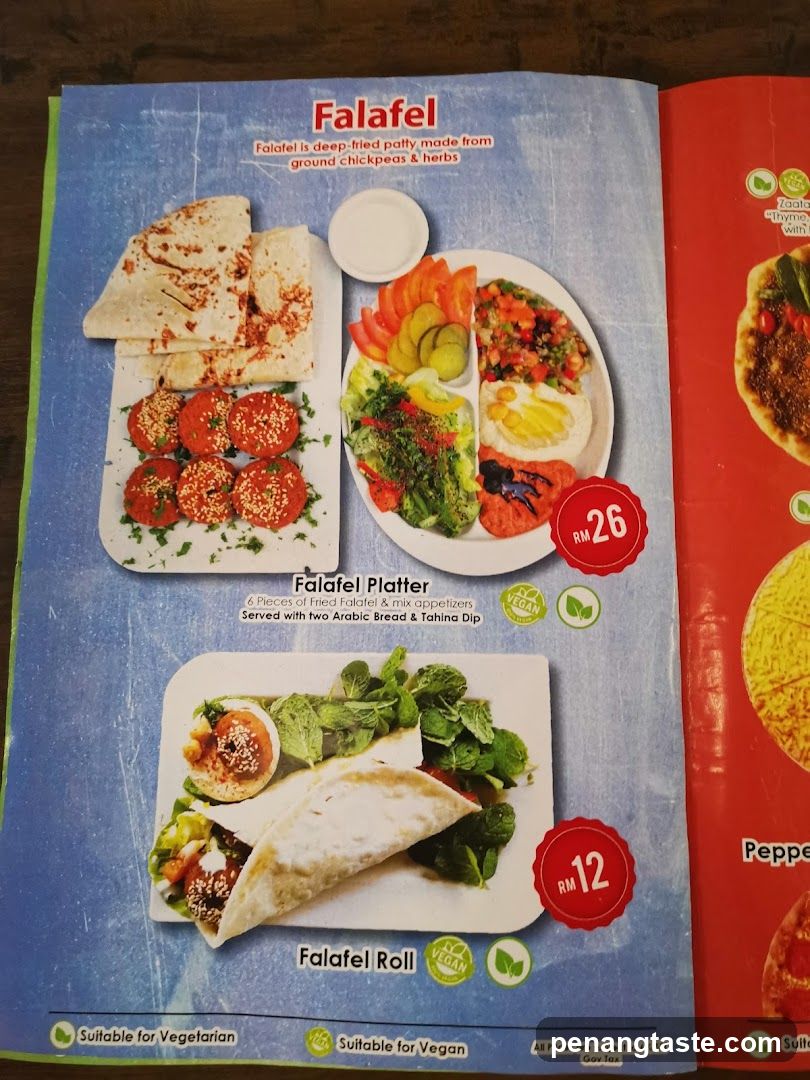 Falafel Menu Page