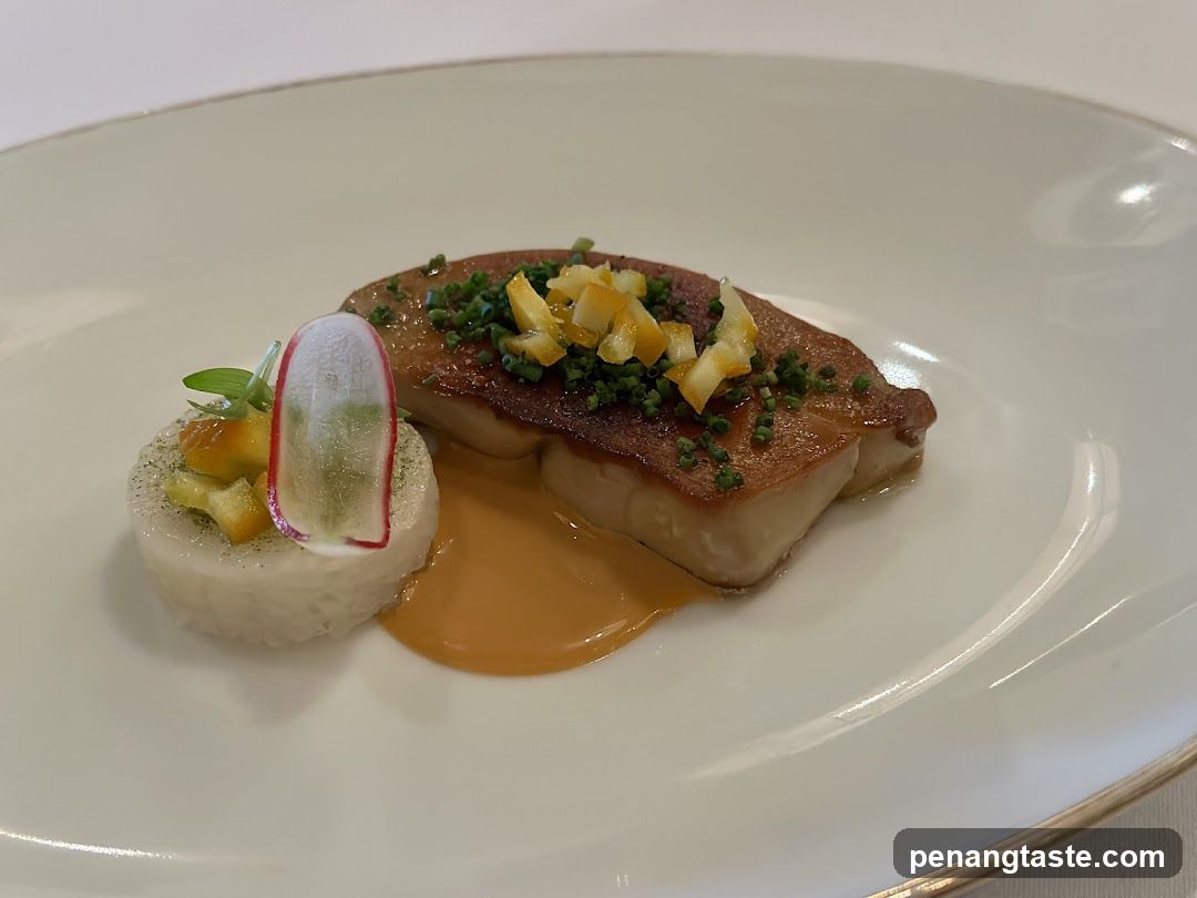Elegant Plated Dish with Sauce and Garnish