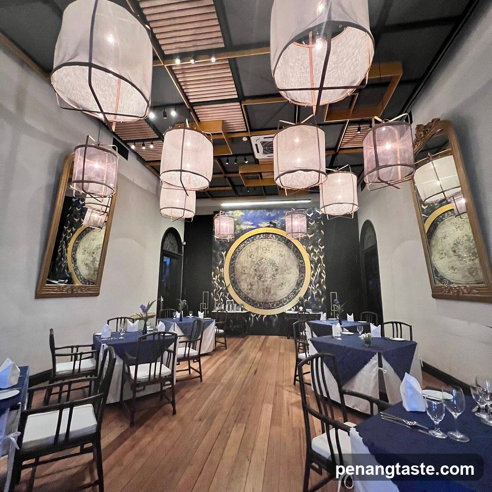 Elegant Dining Interior with Lunar Theme