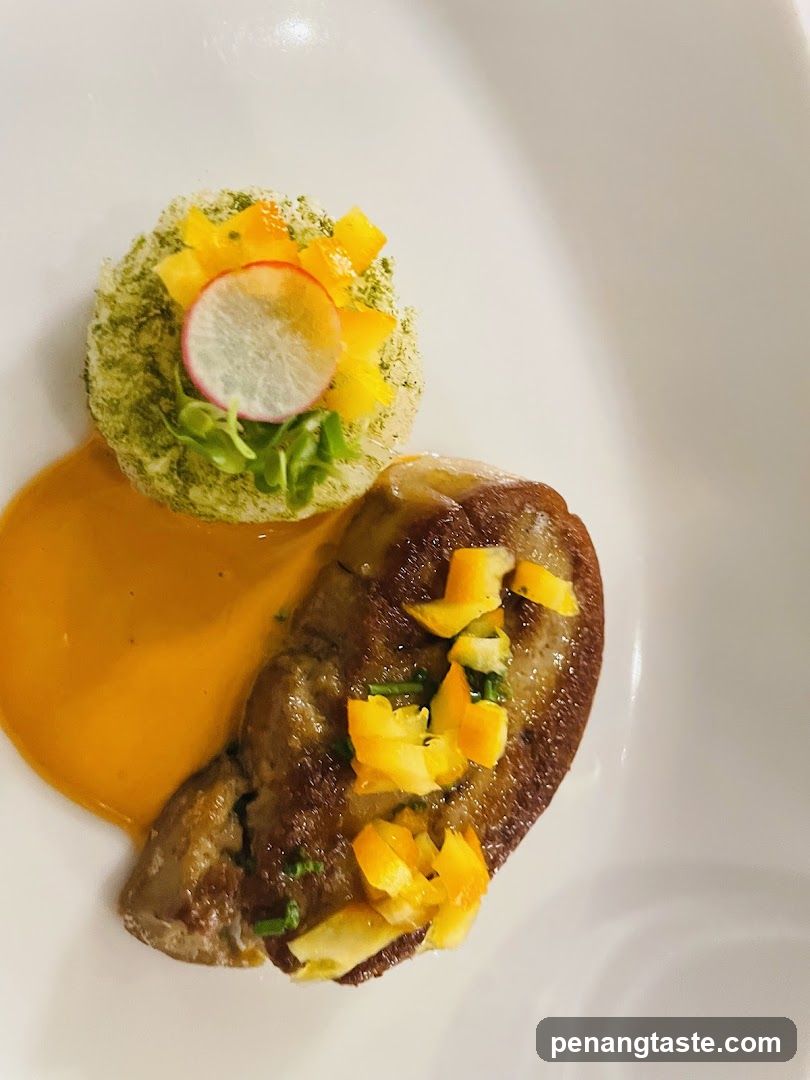 Stuffed Meat with Mango Salsa and Radish Garnish