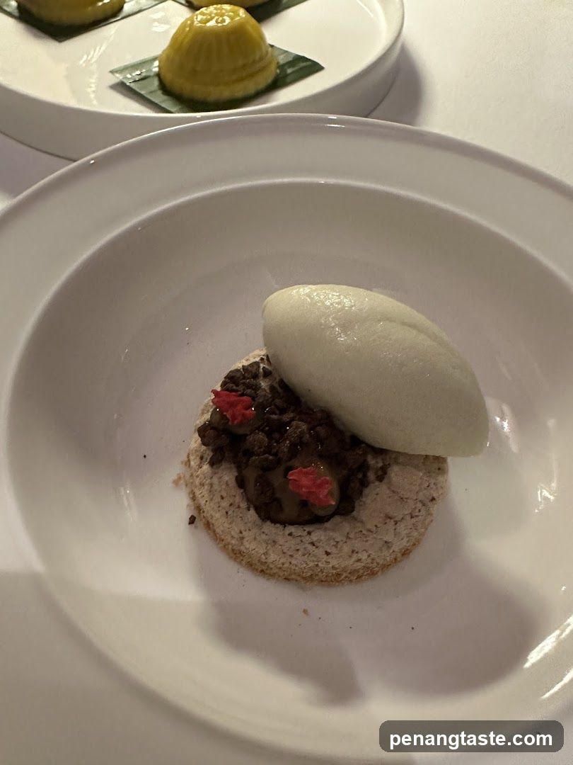 Dessert Dish with Mousse and Crumble